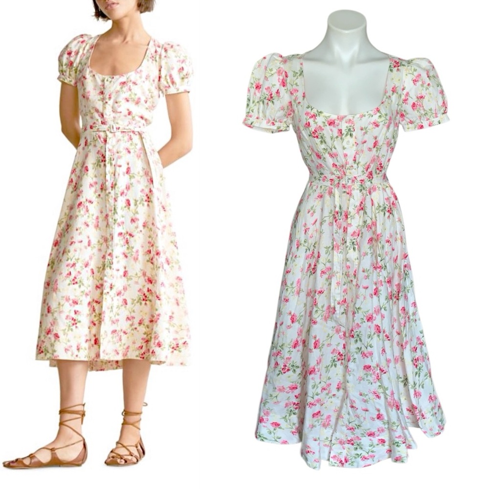 POLO Ralph Lauren Floral Linen Elizabeth Dress Sweet Pea